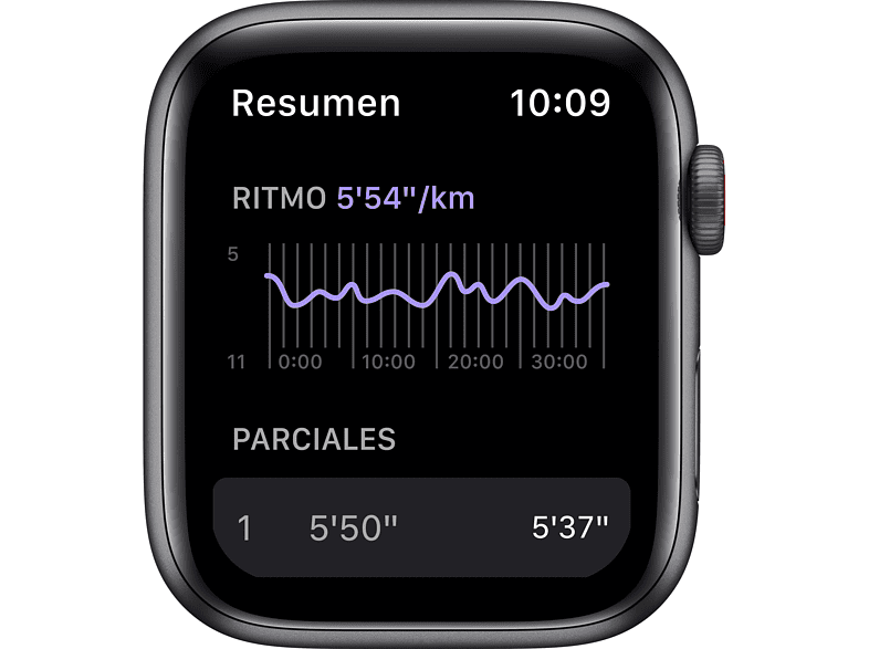 Apple Watch Nike SE (2021), GPS+CELL, 44 mm, Caja aluminio en gris espacial, Correa Nike Sport antracita/negro