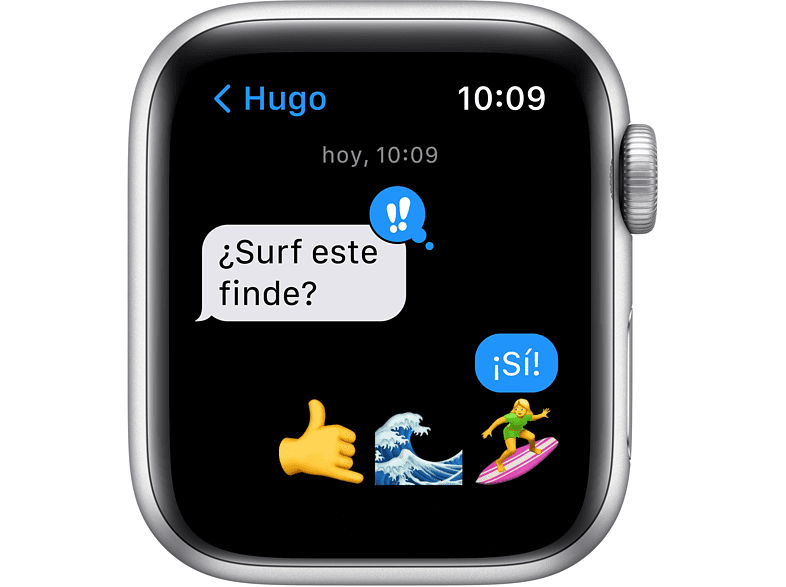 Apple Watch Nike SE (2021), GPS, 40 mm, Caja de aluminio en plata, Correa Nike Sport platino puro/negro