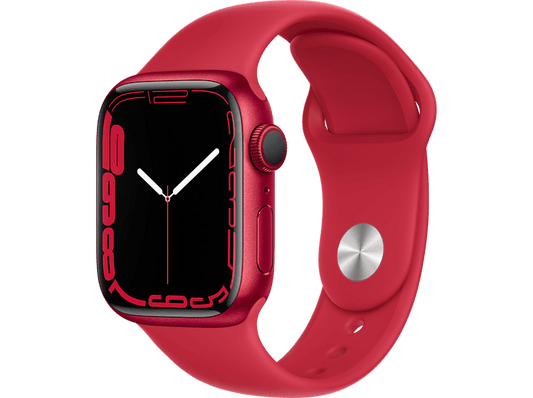 Apple Watch Series 7 (PRODUCT)RED, GPS, 41 mm, Caja de aluminio , Correa deportiva color rojo